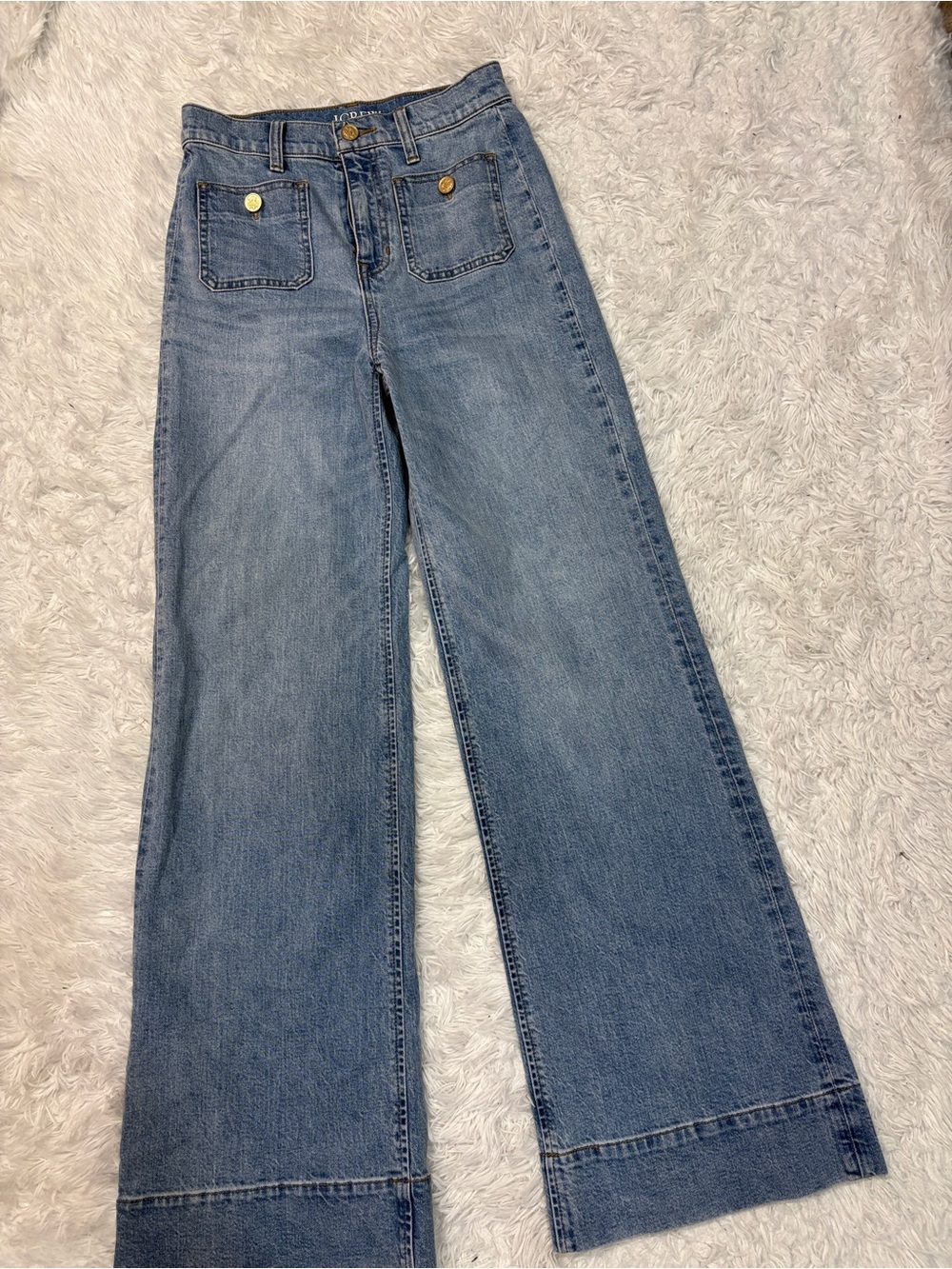 J.Crew High-rise Sailor denim trouser blue - Picture 2 of 4